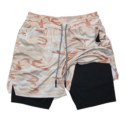 Men's Summer double-deck Quick Dry Gym Athletic Workout Casual Shorts Comes in Many Colors with Compression Liner and Towel Loop