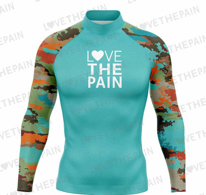 Men's Rash Guards Swimsuit Long Surfing T-Shirt Print Swimming Clothes Elasticity Water Sports Beach UV Protection Swimwear