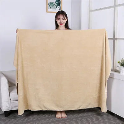 Larger thicker increase microfiber bath towel, absorbent ,quick-drying, super soft hotel bath towel to wear bath towel