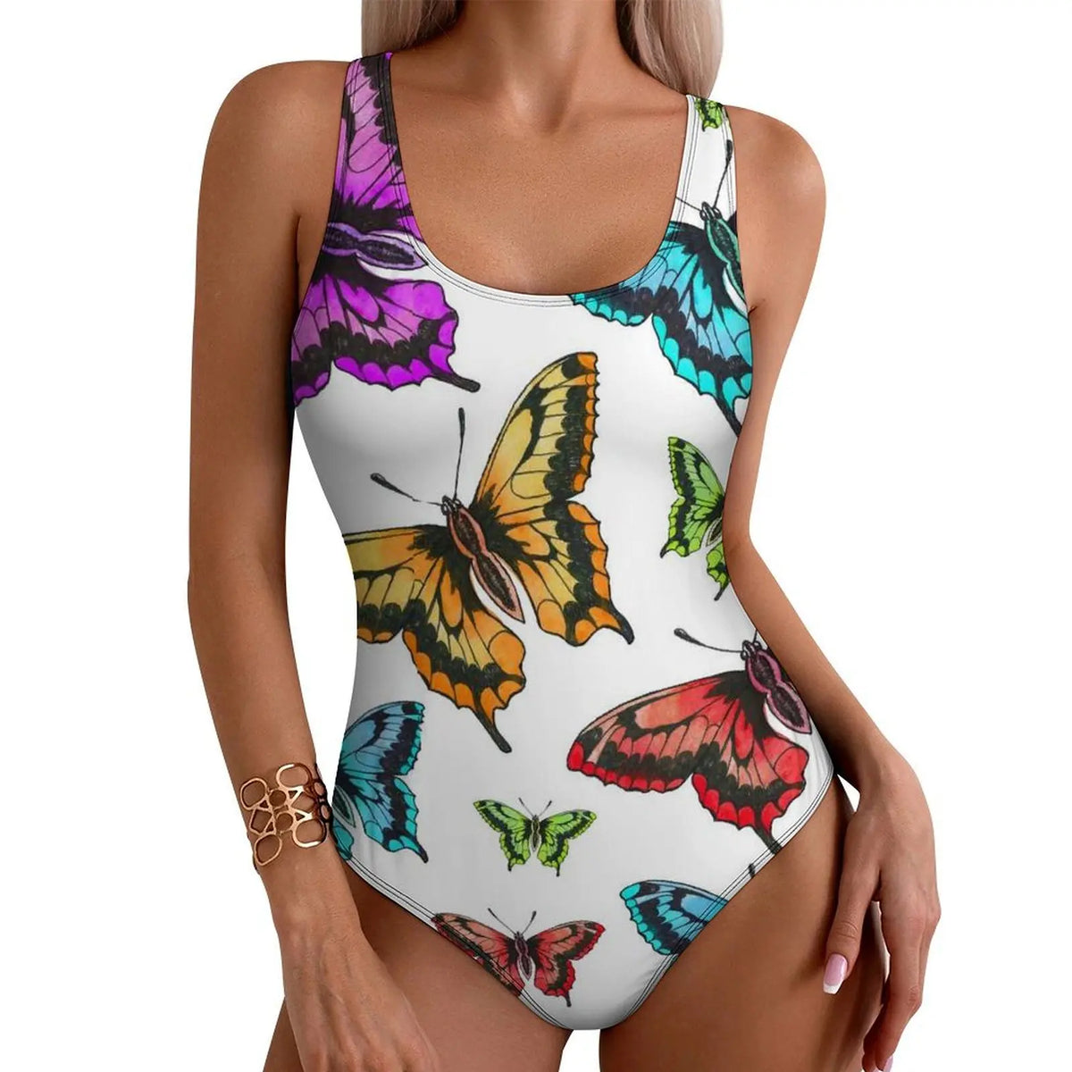 Women's Butterfly-Print One-Piece Swimsuit