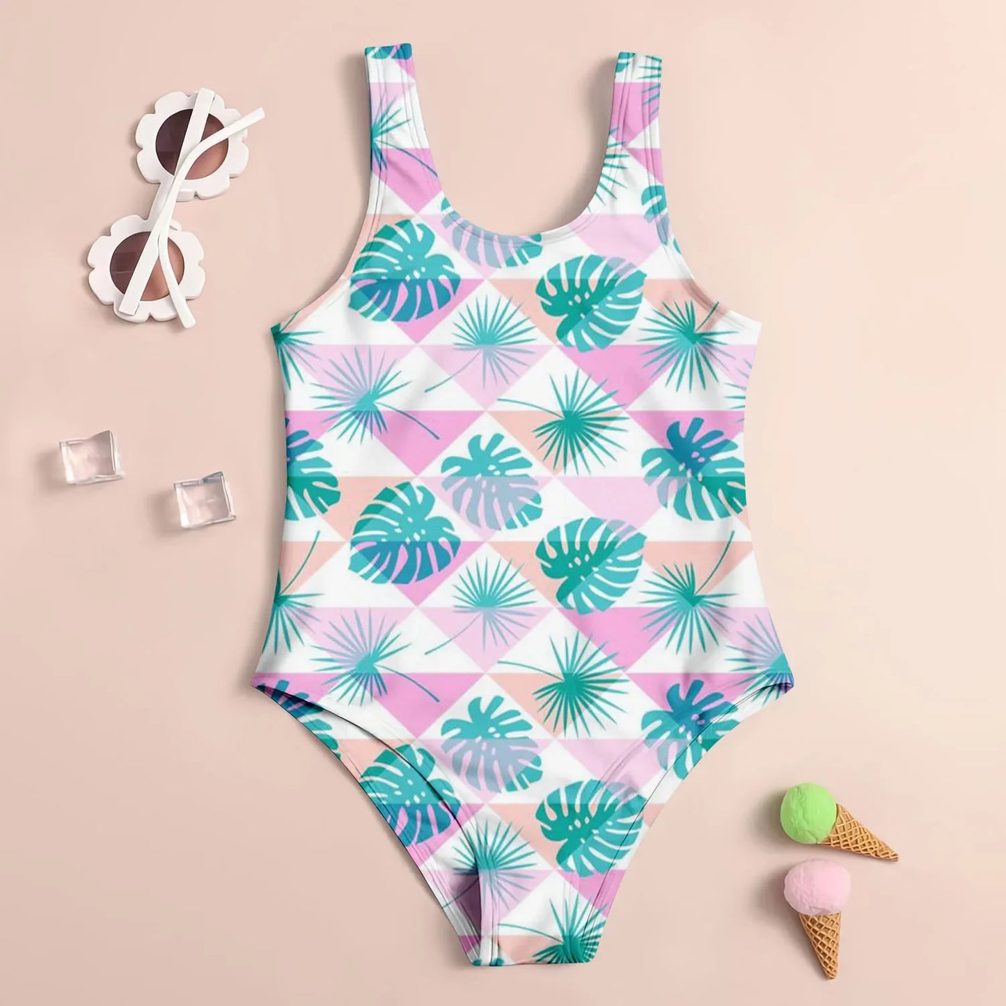 Summer Fashion Children's Swimsuit Cute 3D Printed Girl's Swimsuit Cartoon Trendy Beach Party Vacation Comfortable Diving Sports