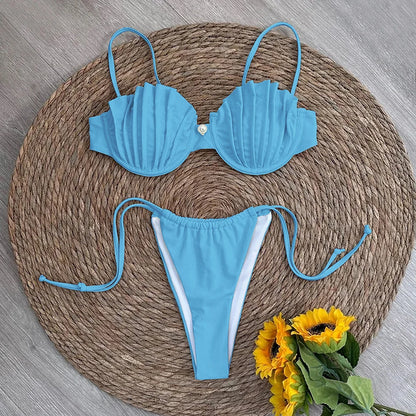 Shell Micro Bikini  Women Swimsuit Female Swimwear Thong Bikinis Set Brazilian Beach Wear Bathing Suit Biquini