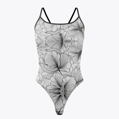 One-piece Swimsuit Print Bathing Suits Competition Swimwear Floral Female Open water Swimming Practice Beachwear