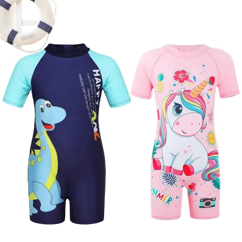 2-10Years Girl Swimwear Swimsuits UV Protective Long Sleeve Children Swimsuits Sport