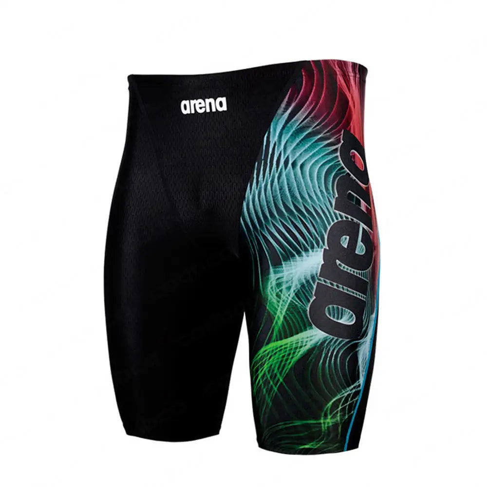 Summer Men's Swim Jammer Swimsuit Shorts Print Beach Surfing Tights Shorts Quick Dry Swimming Trunks Sports Swim Pants Swimwear