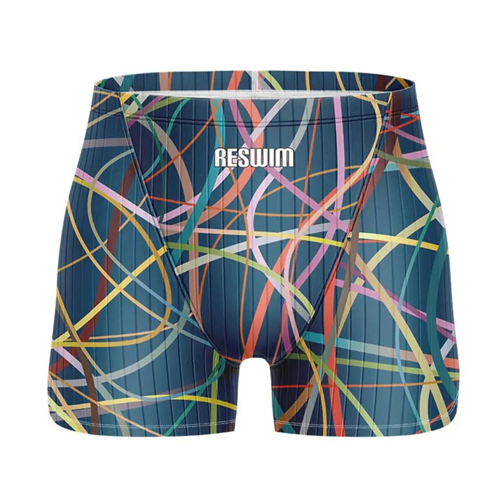 Men's Jammer Swimsuit Athletic Training Swim Trunks Bathing Suit Durable Training Swimming Surfing Diving Shorts Summer Swimwear