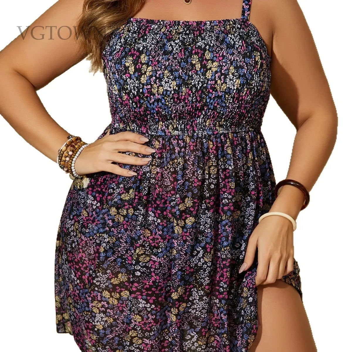 Women's Plus-Size Tankini Set with Boyshorts