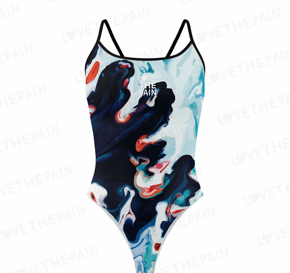 One Piece Swimsuit Women Thin straps Swimsuit Training Swimwear Backless Bathing Suit Beachwear Swim Wear Monokini
