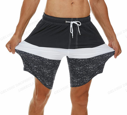 Men's Swimming Shorts Stripe 3d Surfing Board Short Kids Beach Shorts Men Swim Trunks Masculina Sports Fitness Pants Boy Briefs