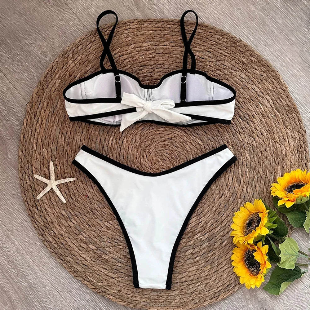 Splicing Micro Bikini Women Swimsuit Female Swimwear Thong Bikinis Set Brazilian Halter Beach Wear Bathing Suit