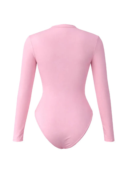 Rash Guard One Piece Women Swimsuit Sport Style Surf Wear Swimwear Lady Bathing Suit Bodysuit Padded