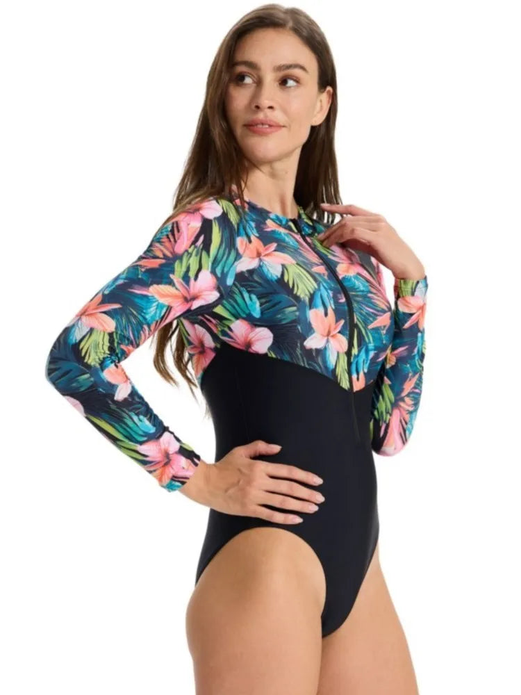 Rash Guard Swimsuit Women Summer Bathing Suit Long Sleeve Swimwear Women Beach Swimming Suit For Female