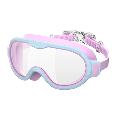 Kids Swimming Goggles Large Frame Wide View Clear Vision Anti-Fog Anti-UV No Leaking Waterproof Quick Adjustable Child Age 6-15