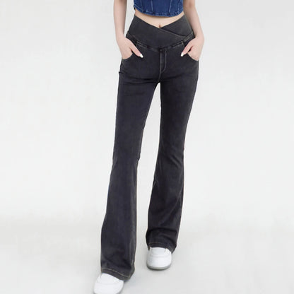Jeans Style Design For Women Leggings Yoga Pants Denim Bell-bottoms Soft Elastic Breathable High waist 4 Pockets Women's Pants
