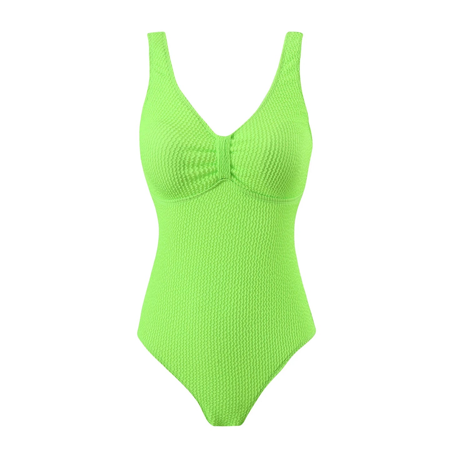 Womens One Piece Swimsuit Swim Leotard Sleeveless Low U Back Soft Cup Textured Monokini Bathing Suit for Beach Tropical Travel