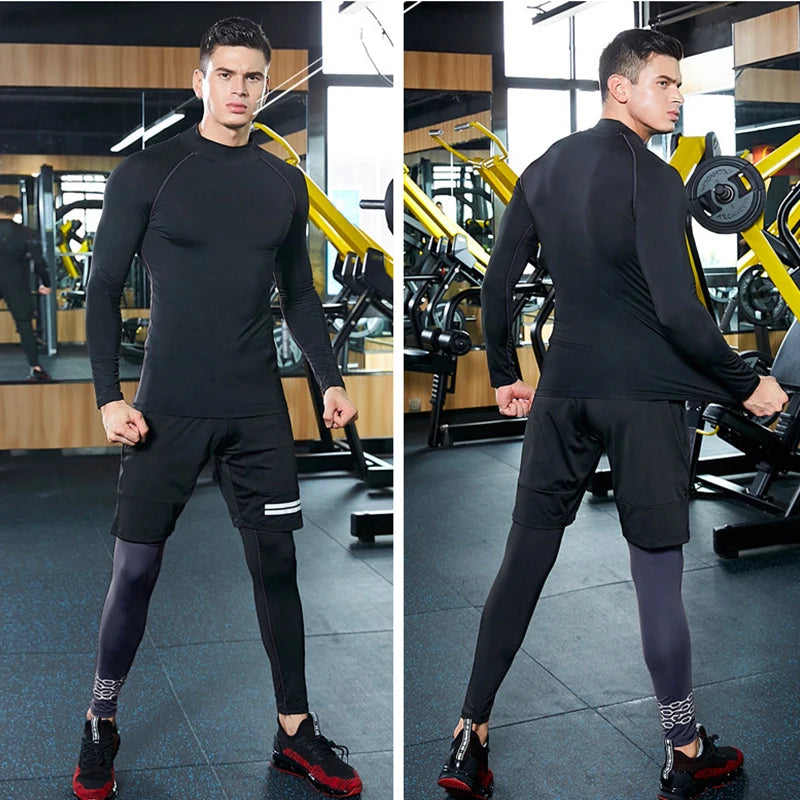 Mens Tight Gym Compression Pants Quick Dry Fit Sportswear Running Tights Men Legging Fitness Training Sport Gym Leggings
