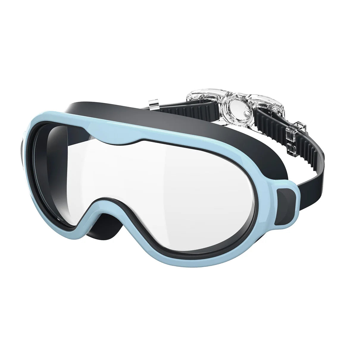 Kids Swimming Goggles Large Frame Wide View Clear Vision Anti-Fog Anti-UV No Leaking Waterproof Quick Adjustable Child Age 6-15