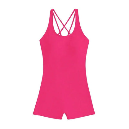 Women's One-Piece Swimsuit - Solid Color Athletic Surfing Swimwear