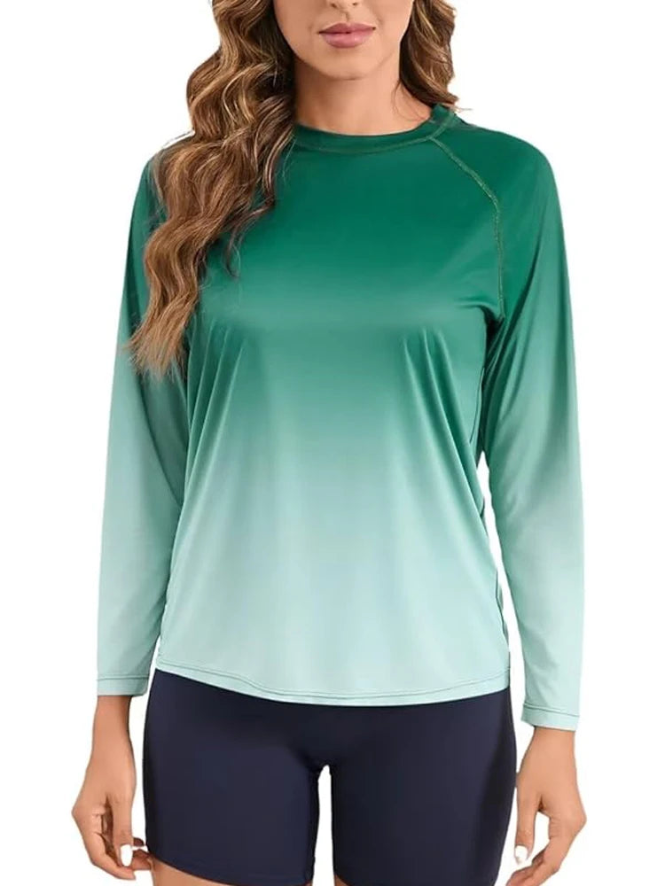 Women Long Sleeve Rashguard Swim Shirts Womens Swimwear Surf Rushguard Top Quality UV-Protection Rush Guard Tops