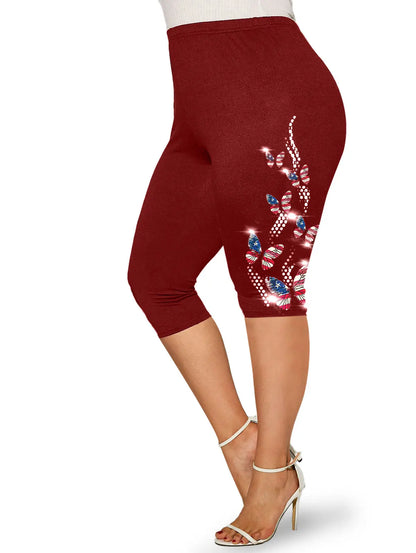 Plus Size High Waist Capri Leggings Ladies Yoga Body Shaping Black Casual Jeggings 3D Printed Skinny Pencil Pants 5XL
