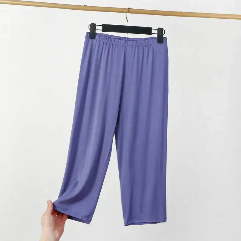 plus size XL to 8XL summer Modal leggings calf Length High waist  Stretch Casual Slimming