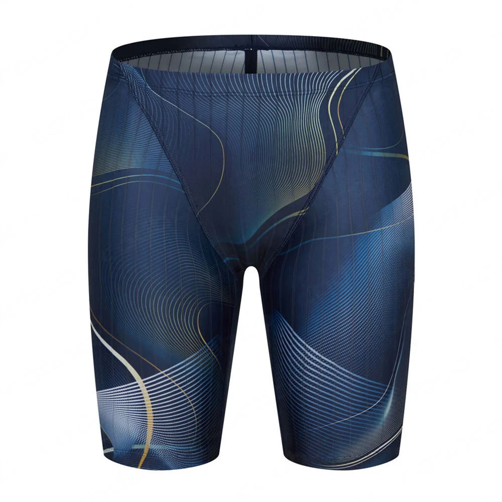 Summer Men's Swim Jammer Swimsuit Swimming Trunks Shorts Beach Tights Swim Pants Quick Dry Sports Running Surfing Diving Shorts