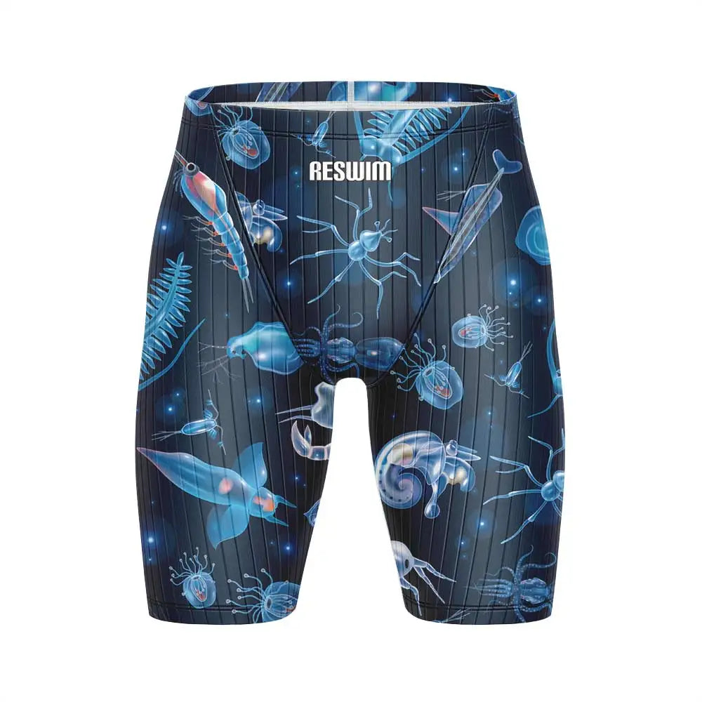 Men's Jammers Athletic Training Swimsuit Cartoon Bathing Suit Durable Training Swimming Shorts Summer Surfing Diving Trunks