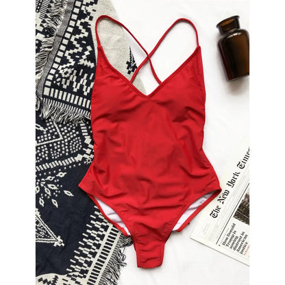 High Cut Backless Monokini Padded Women Swimwear One Piece Swimsuit Female Scrunch Butt Bather Bathing Suit Swim Lady