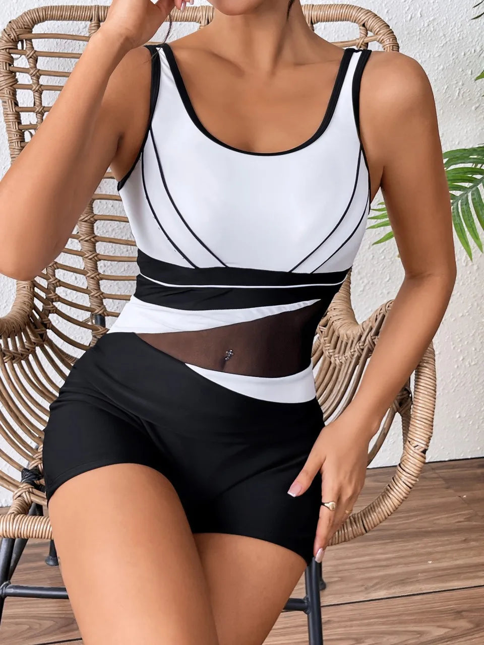 One Piece Mesh Swimsuit Monokini Women Sporty Swimwear Female Bathers Bathing Swimming Swim Bodysuit Summer Beachwear