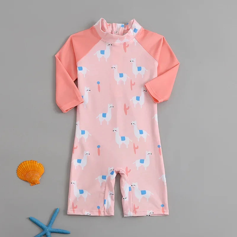 Children's One-Piece Swimsuit Quick-Drying Beachwear for Boys And Girls Baby Swimwear Sun Protection Hot Spring Swimming Costume