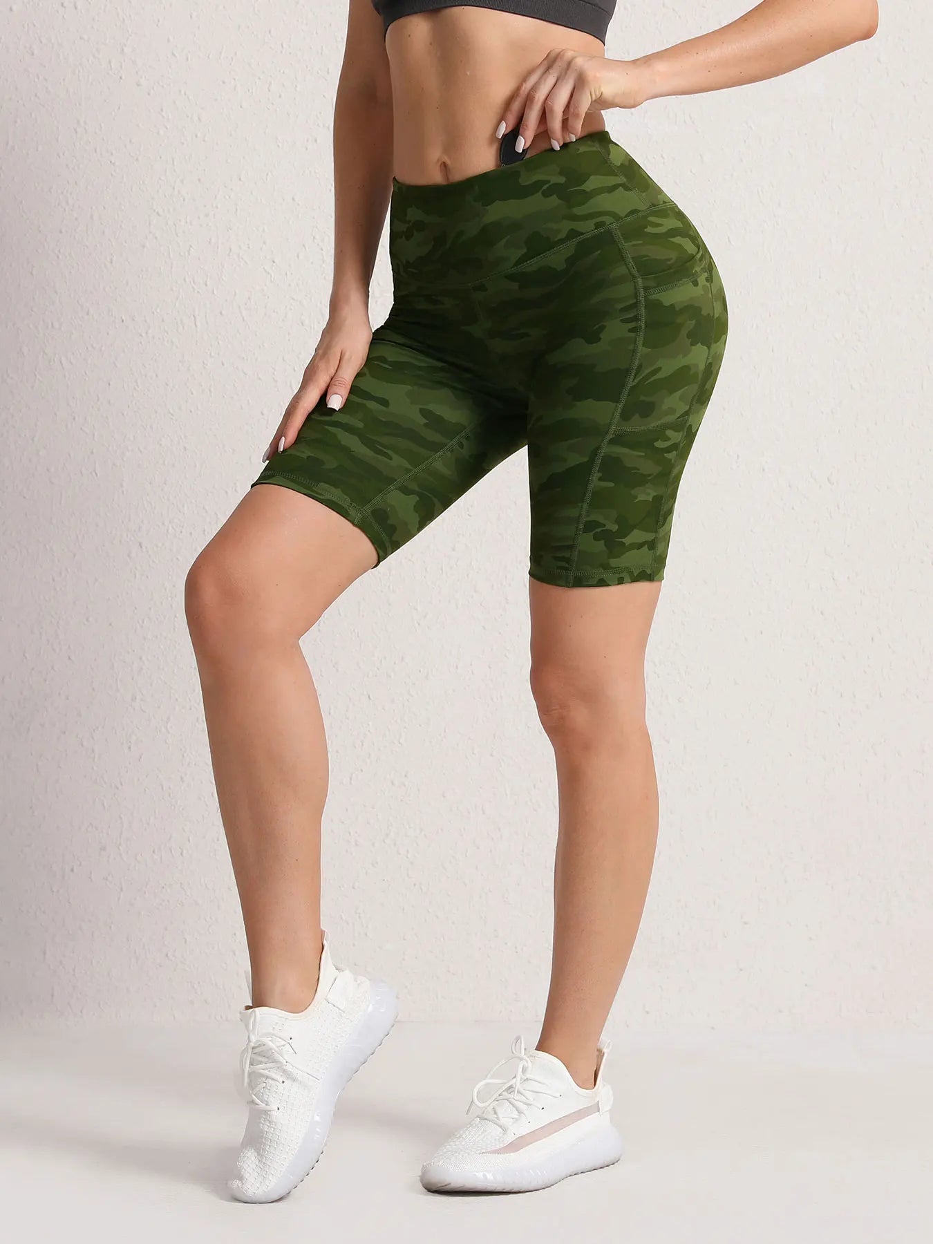 Camouflage Summer Shorts Women Activewear High Waist Pockets Running Outdoors Short Sport Pants Fashion Quick drying
