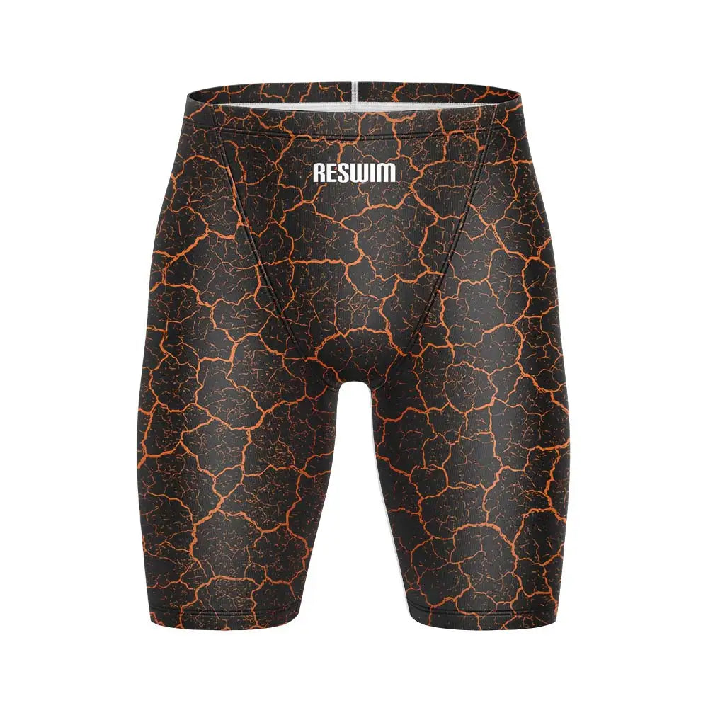 Summer Men's Printing Swim Jammer Shorts Athletic Training Swimsuit Beach Swimming Trunks Swimwear Lycra Tights Surfing Shorts
