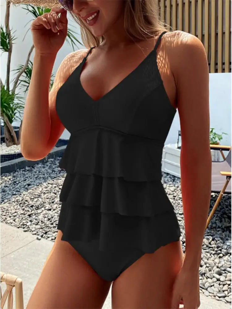High Waist Tankini Set Swimsuit Women Beachwear Swim Summer Swimwear Bathing Suit Two Pieces Swimsuits Women's Tankinis