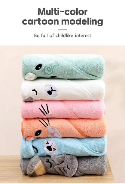 Cute Bath Towel for Baby Soft Absorbent Towel Newborn Swaddle Wrap Baby Blankets for Girls Boys