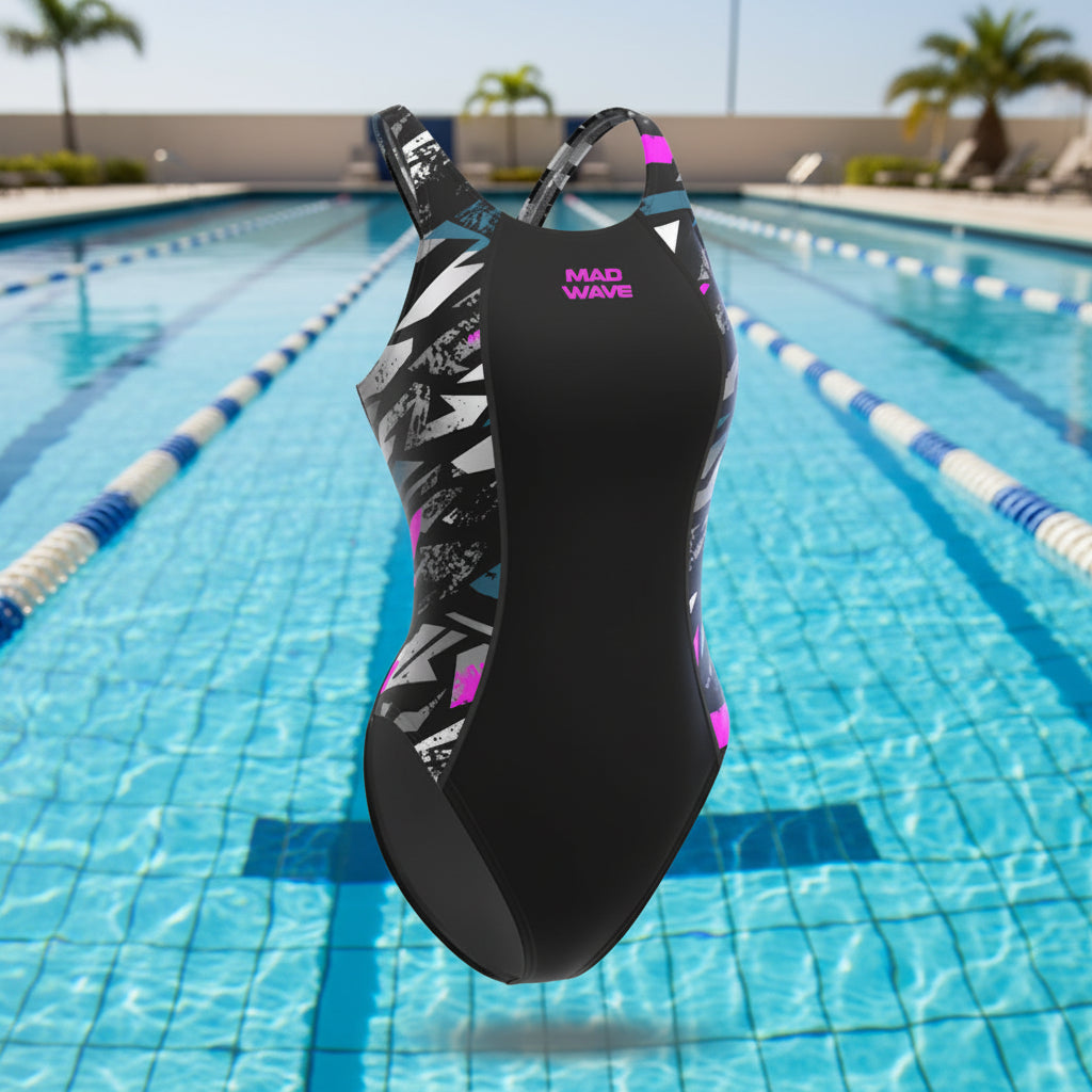 Pool Sport One Piece Swimsuit Women Competition Swimwear Patchwork Racing Triathlon Swimming Suit for Women