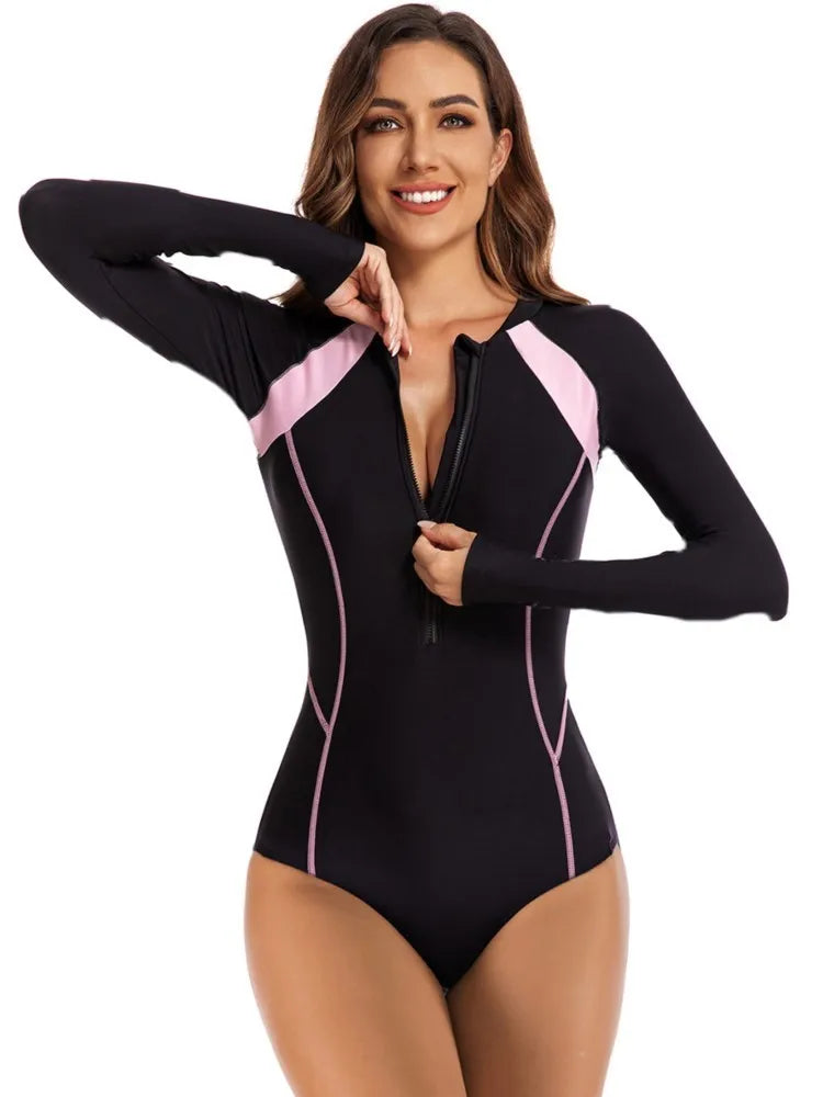 Rash Guard Swimsuit Women Summer Bathing Suit Long Sleeve Swimwear Women Beach Swimming Suit For Female