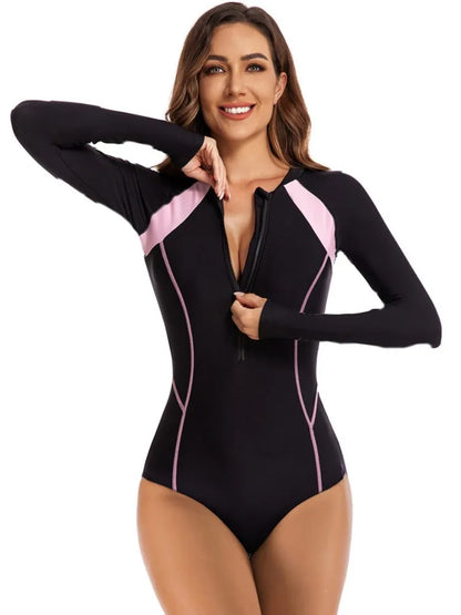 Rash Guard Swimsuit Women Summer Bathing Suit Long Sleeve Swimwear Women Beach Swimming Suit For Female