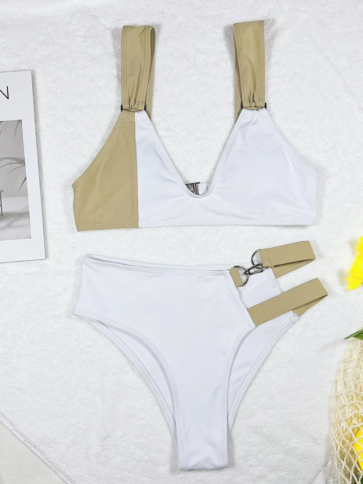 Bikini Women Push Up Patchwork Hollow High Waist Swimwear Swimsuit Bikinis Set Bathing Suit Beach Bikini Female Hook