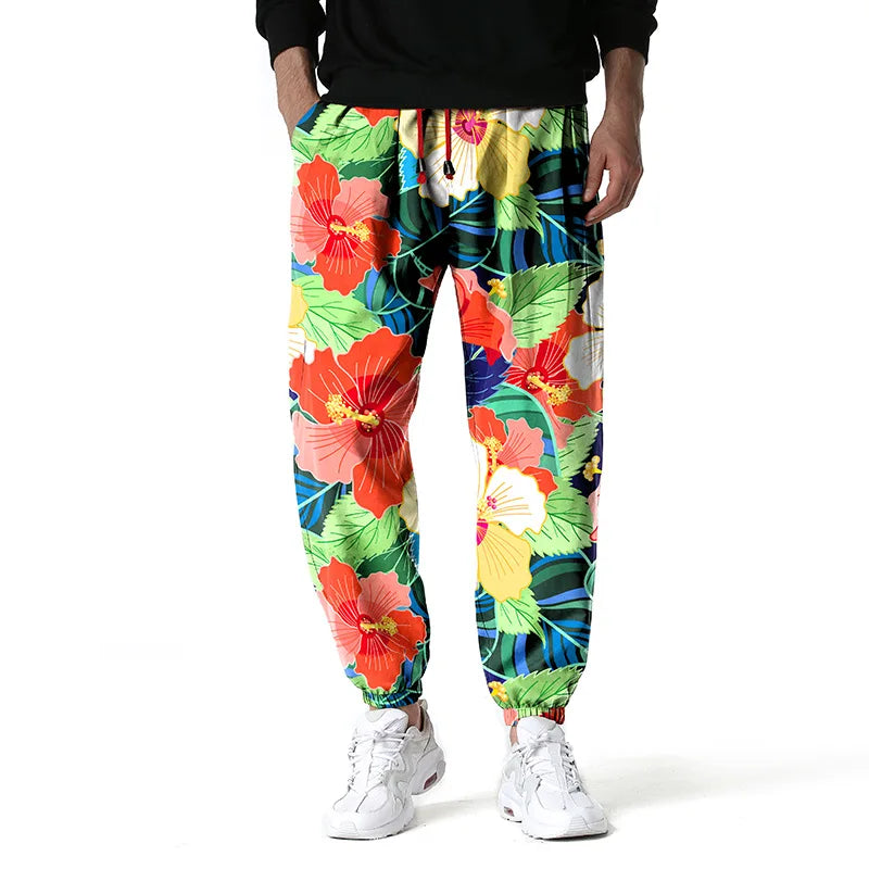 Stylish Floral Sweatpants 3D Print Vintage Man Joggers Gym Hiphop Pants Trousers Mens Casual Sports Jogging Harajuku Streetwear