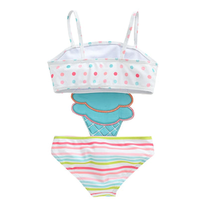 Summer Children Girl Swimsuit Icecream Design Kids Children Newborn Swimwear Beach Wear Bathing Suit