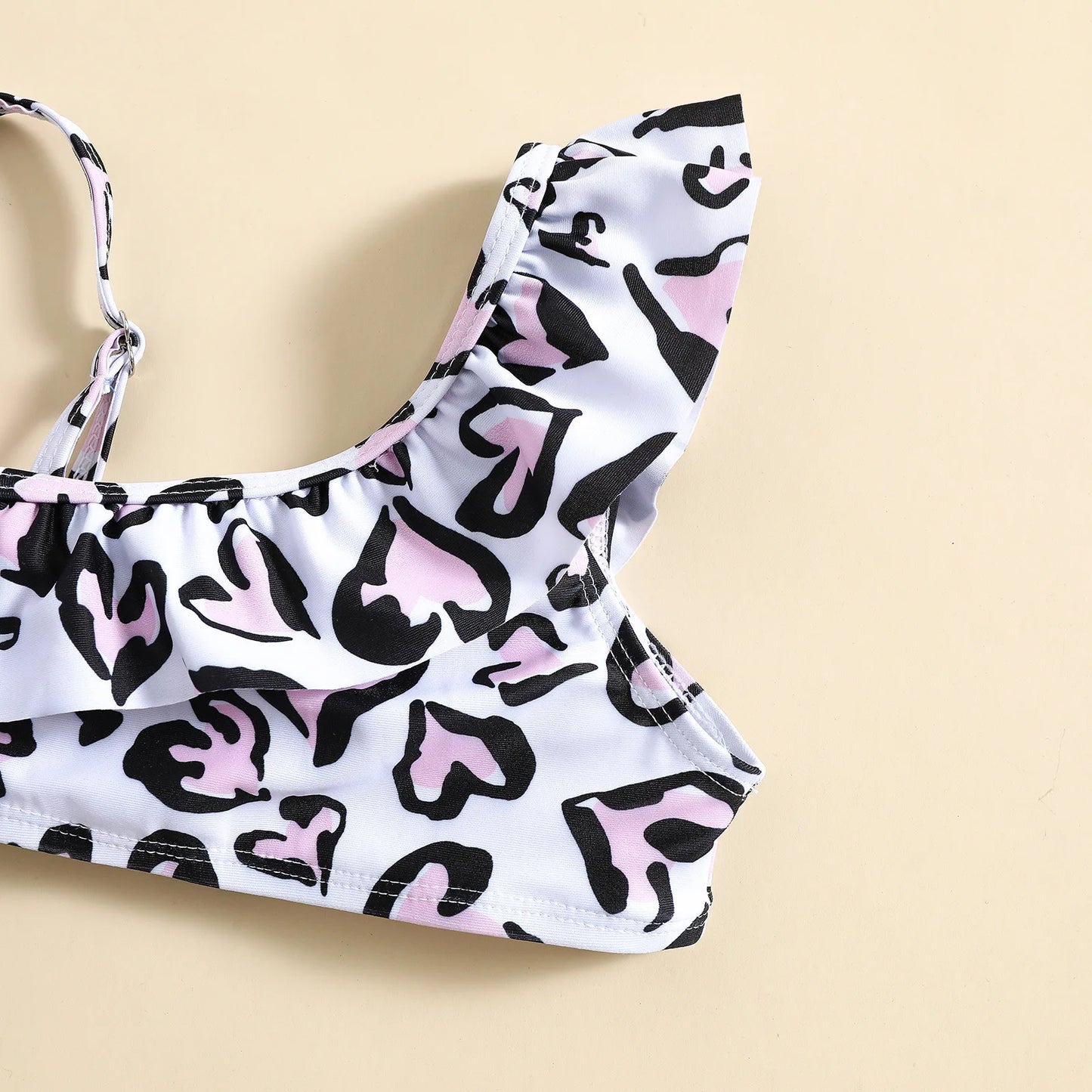 Children's Swimsuit Heart Print Girls' Swimsuit 2 Piece Split Hot Spring Beach Swimsuit