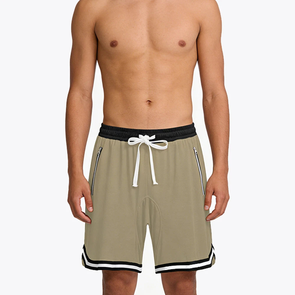 Men Casual Gym Mesh Short Lightweight Breathable Jogger Training Short Pants with Drawstring and Zip Pockets Multi-Color Options