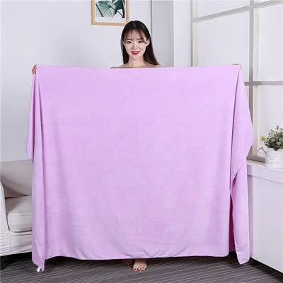 Larger thicker increase microfiber bath towel, absorbent ,quick-drying, super soft hotel bath towel to wear bath towel