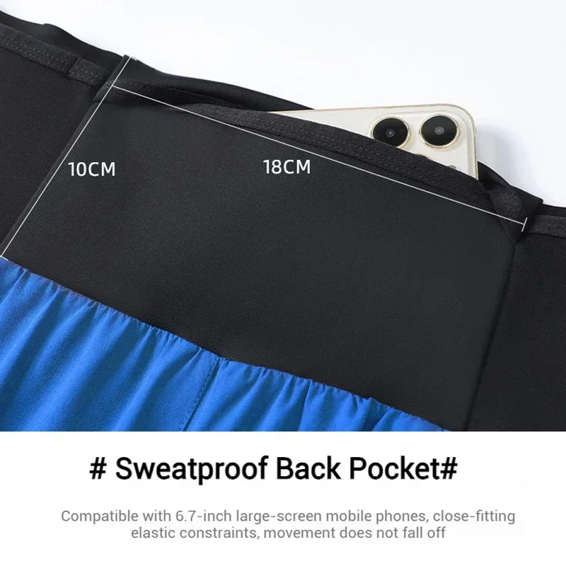 (S-2XL)Men Trail Running Shorts Double Layer Around Pocket Quick Dry Lightweight Marathon Racing Fitness Training Sport Shorts