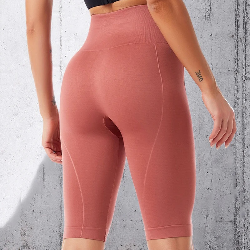 PofyBofy Widen Waistband High Waist Seamless Stretchy Butt Lifter Slim Knee-length Leggings  Fitness Yoga Women Sportwear Pant