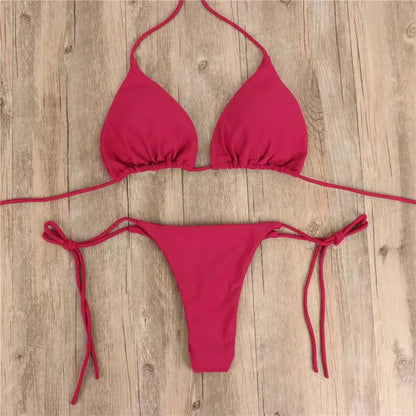 Summer Swimsuit Women Bikini Set Push-up Padded Bra Thong Two Pieces Swimwear Beachwear Bathing Suit female swimsuits