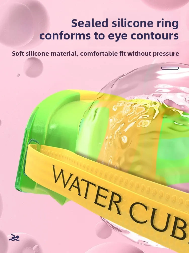 Water Cube Swimming Goggles Professional High Definition Waterproof Anti-Fog Diving Equipment for Men Women And Children Eye ...