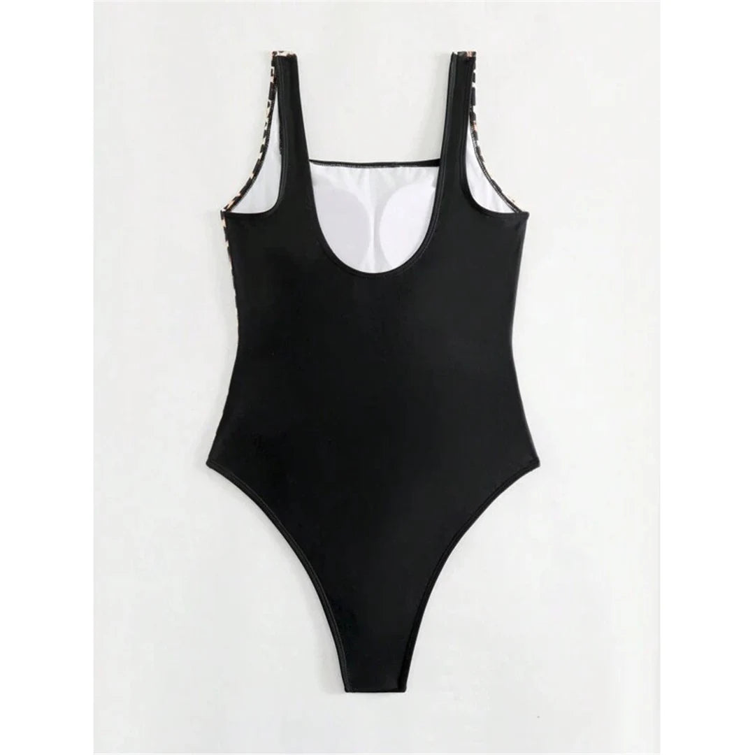 S - XXL 8 Colors Leopard Splicing Women Swimwear One Piece Swimsuit Female Wrinkled High Leg Cut Bather Bathing Suit Swim