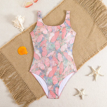 Mermaid Scales Print Bodysuit One Piece Swimsuit Women Swimwear Racing Sports Bathing Suit Woman Monokini Beach Wear
