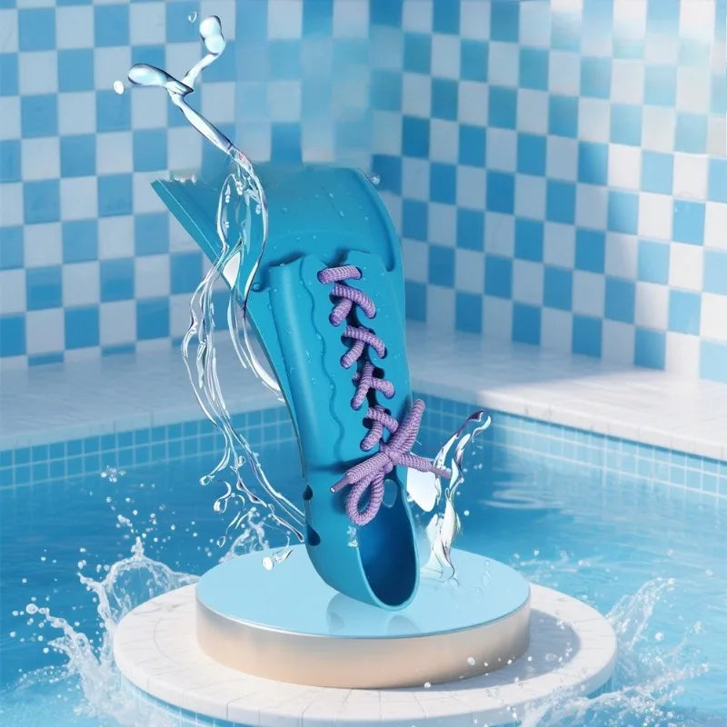 Short Swim Fins With Adjustable Heel Strap Silicone Swimming Diving Fins Comfortable Durable Soft Swim Fins for Kids Adults